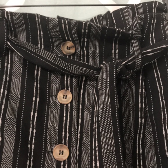 Black Stripe Button Down Skirt - Picture 2 of 5